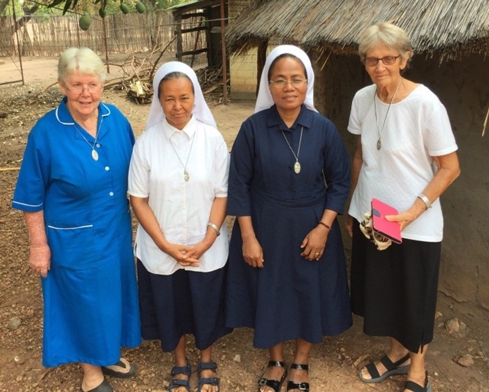 The OLSH community in Mapuordit: Sr Wendy, Sr Suwarti, Sr Bernadette, and Sr Rita.