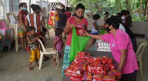 The OLSH Sisters run a community pantry in Surigao, where families are encouraged to take only what they need in order to help as many people as possible.